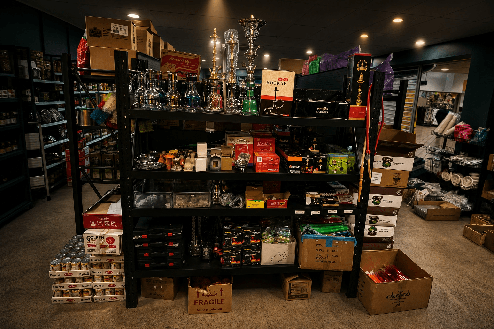 Dedicated hookah and shisha products section